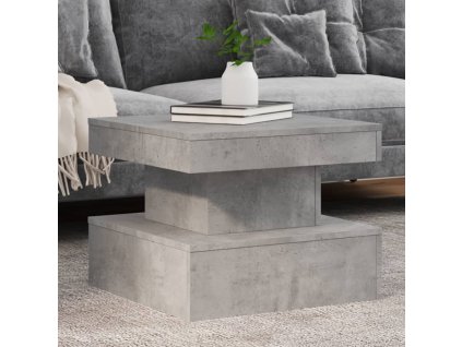 Konferenční stolek s LED osvětlením betonově šedý 50x50x40 cm