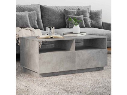 Konferenční stolek s LED osvětlením betonově šedý 90x49x40 cm