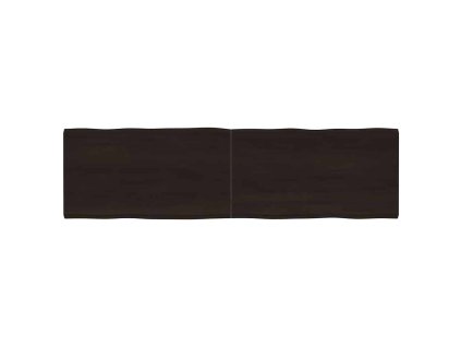 Stolní deska tmavě hnědá 180x50x(2-4)cm ošetřený dub živá hrana