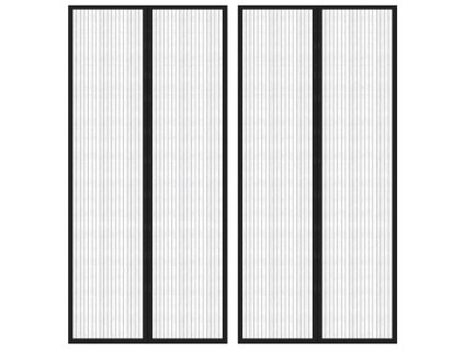 Závěsy do dveří proti hmyzu 2 ks s magnety černé 220 x 110 cm