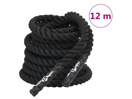 Bojové lano černé 12 m 9 kg polyester