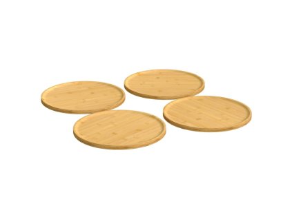 Talíře na pizzu 4 ks Ø 32 x 1,5 cm bambus