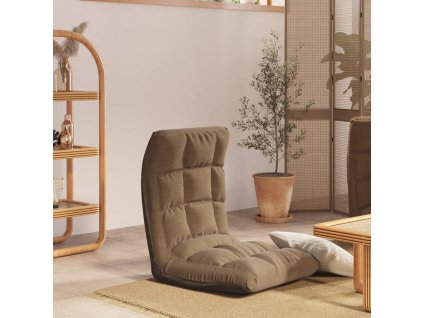 Skládací lenoška na podlahu taupe textil