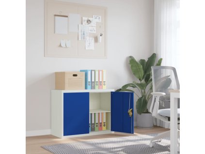 Kartotéka světle šedá a modrá 90 x 40 x 70 cm ocel