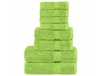 8dílná sada ručníků Premium SOLUND jablkově zelená 600g/m²