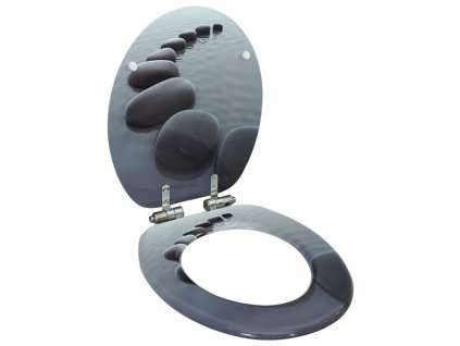 WC sedátko s funkcí pomalého sklápění MDF motiv kamenů