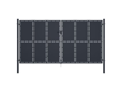 Zahradní brána ocel 400 x 200 cm antracitová