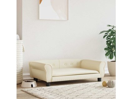 Pelíšek pro psy krémový 95 x 55 x 30 cm umělá kůže