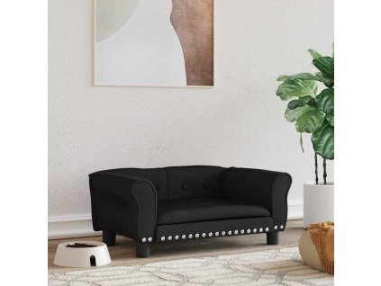 Pelíšek pro psy černý 70 x 45 x 30 cm samet