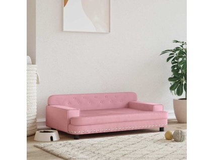 Pelíšek pro psy růžový 90 x 53 x 30 cm samet