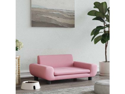 Pelíšek pro psy růžový 70 x 45 x 33 cm samet