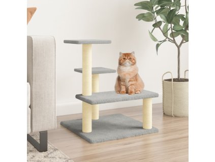 Škrabadlo pro kočky se sisalovými sloupky světle šedé 61 cm