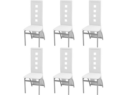 Jídelní židle 6 ks bílé umělá kůže