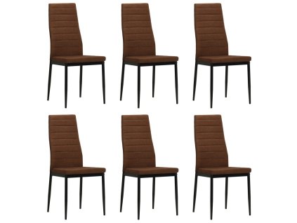 Jídelní židle 6 ks hnědé textil