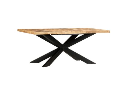 Jídelní stůl 180 x 90 x 76 cm masivní hrubé mangovníkové dřevo