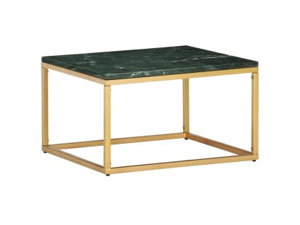 Konferenční stolek zelený 60x60x35cm pravý kámen mramorový vzor