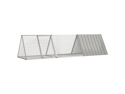 Klec pro králíky šedá 302,5 x 80,5 x 71 cm pozinkovaná ocel