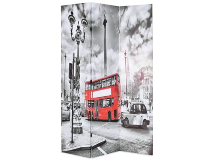 Skládací paraván 120 x 170 cm Londýnský autobus černobílý