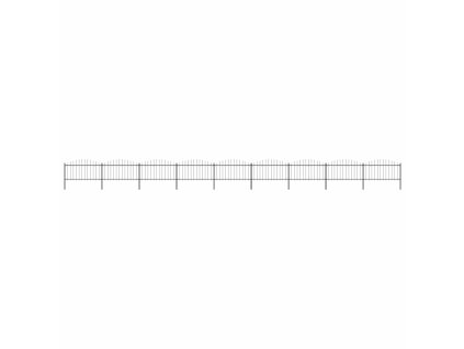 Zahradní plot s kopím nahoře ocelový 1603,5 x 150 cm černý