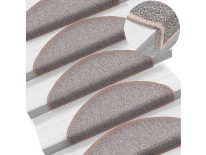 Schodové rohože 10 ks 65 x 24 x 4 cm světle hnědé, půlkulaté, velké
