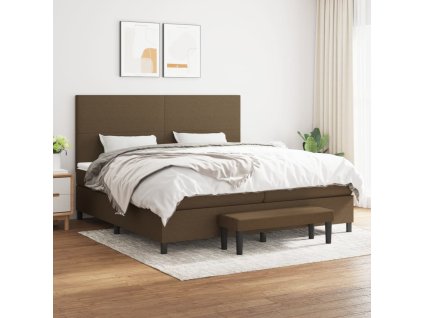 Box spring postel s matrací tmavě hnědá 200x200 cm textil