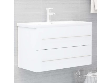 Skříňka se zápustným umyvadlem bílá dřevotříska