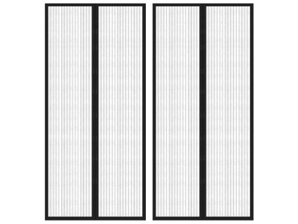 Závěsy do dveří proti hmyzu 2 ks s magnety černé 210 x 90 cm