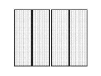 Závěsy do dveří proti hmyzu 2 ks s magnety černé 220 x 130 cm