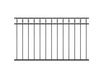 Plotový panel ocelový 1,7 x 0,8 m černý