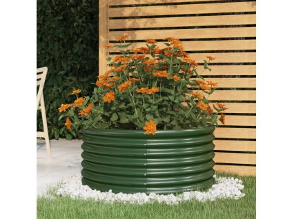 Zahradní truhlík pozinkovaná ocel 80 x 80 x 36 cm zelený