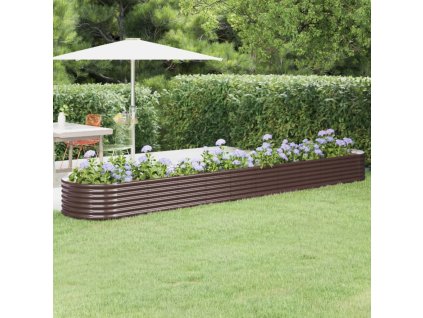 Vyvýšený záhon pozinkovaná ocel 440x80x36 cm hnědý