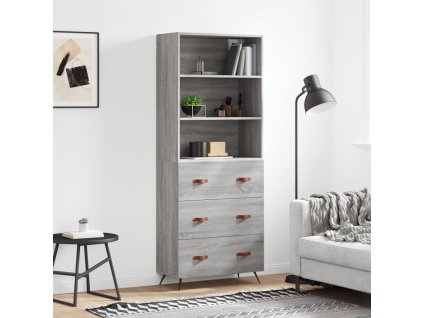 Skříň highboard šedá sonoma 69,5 x 34 x 180 cm kompozitní dřevo