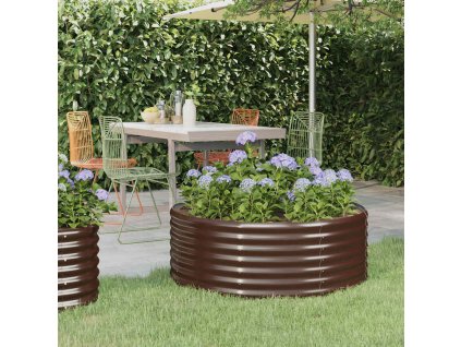 Vyvýšený záhon pozinkovaná ocel 100x100x36 cm hnědý