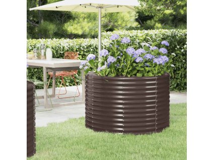 Vyvýšený záhon pozinkovaná ocel 100x100x68 cm hnědý