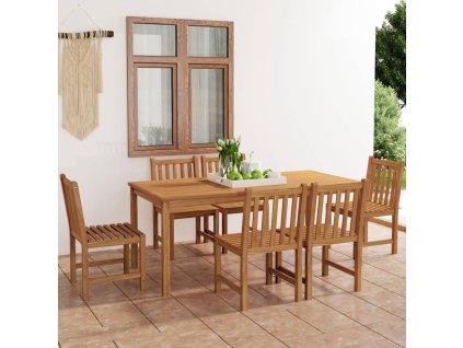 7dílná zahradní jídelní sada 180 x 90 cm masivní teakové dřevo