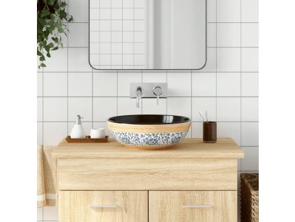 Umyvadlo na desku vícebarevné kulaté Φ 41 x 14 cm keramika
