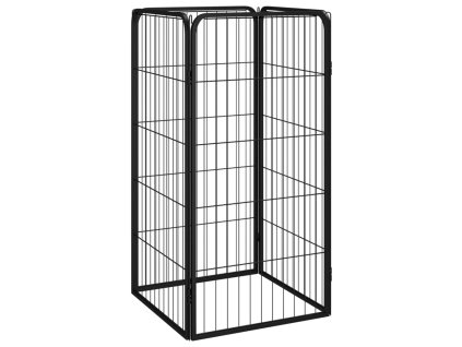 Ohrádka pro psy 4 panely černá 50 x 100 cm práškovaná ocel