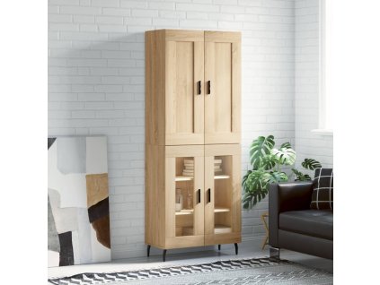 Skříň highboard dub sonoma 69,5 x 34 x 180 cm kompozitní dřevo