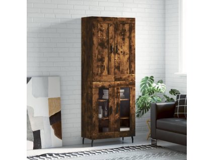 Skříň highboard kouřový dub 69,5 x 34 x 180 cm kompozitní dřevo