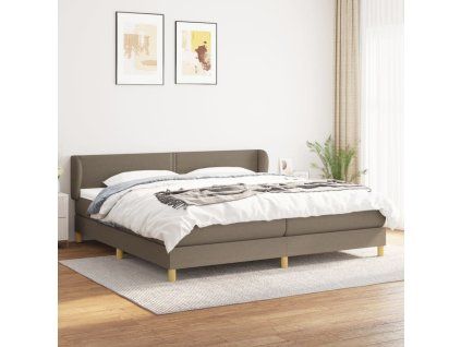 Box spring postel s matrací taupe 200x200 cm textil