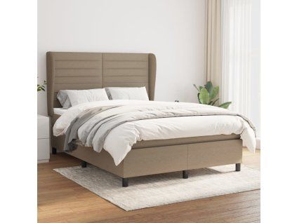 Box spring postel s matrací taupe 140x190 cm textil