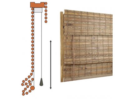 Bambusová římská roleta FEBA šířka do 500mm (TKANINA výběr z B6, D2, D5, VÝŠKA 0-500mm)
