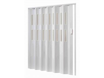 Plastové shrnovací dveře, šířka a výška na míru do 115-120x200cm (ODSTÍN HNĚDÁ, TYP DVEŘÍ plné)