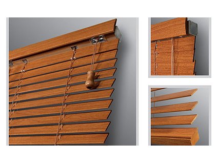 Žaluzie dřevěné KLASIK 25, šířka na míru mezi 2301-2400mm (VÝŠKA mezi 801-1000mm)