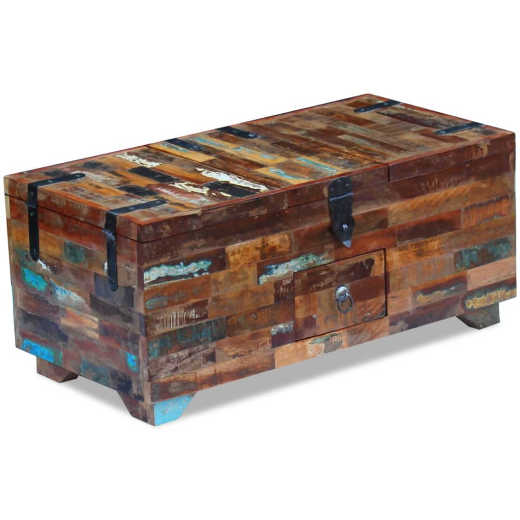 PETROMILA Konferenční stolek truhla masivní recyklované dřevo 80x40x35 cm