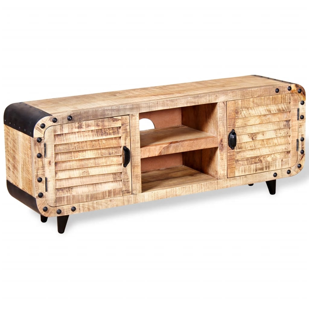 PETROMILA TV stolek z hrubého mangovníkového dřeva 120x30x50 cm