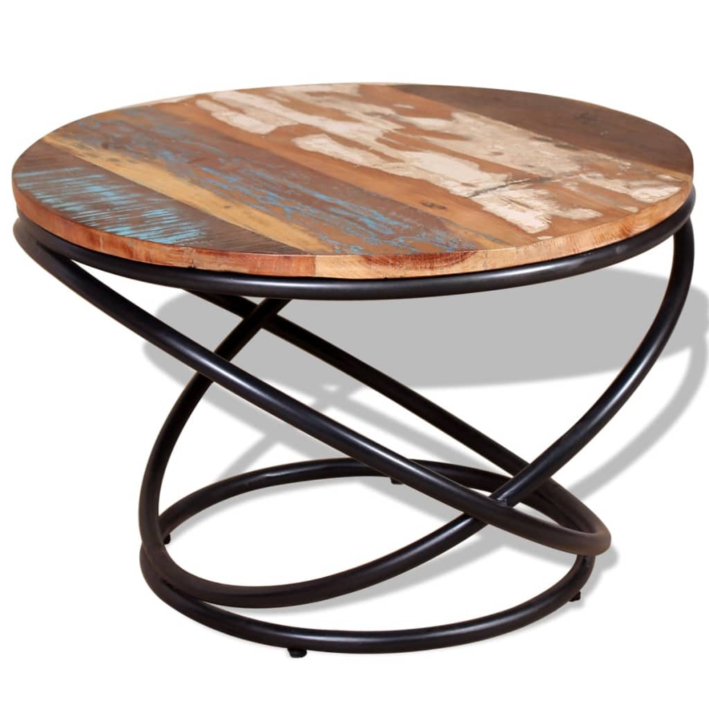 PETROMILA Konferenční stolek masivní regenerované dřevo 60x60x40 cm