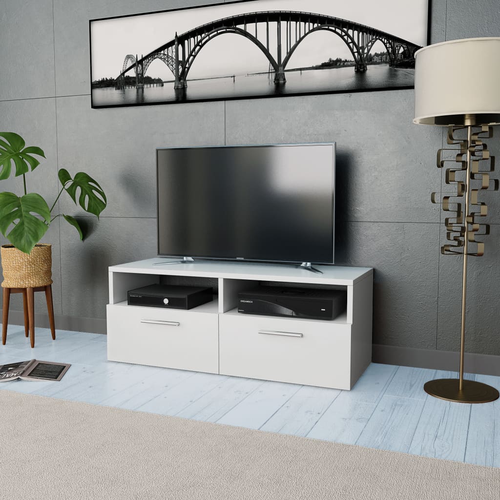 PETROMILA TV stolek kompozitní dřevo 95 x 35 x 36 cm bílý