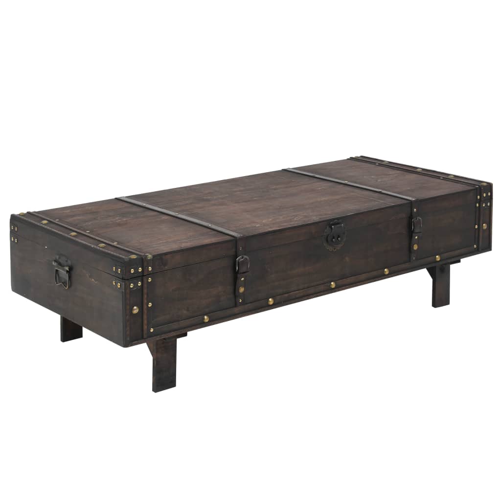 PETROMILA Konferenční stolek z masivního dřeva vintage styl 120x55x35 cm