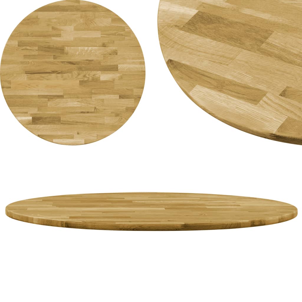 PETROMILA Stolní deska z masivního dubového dřeva kulatá 23 mm 600 mm